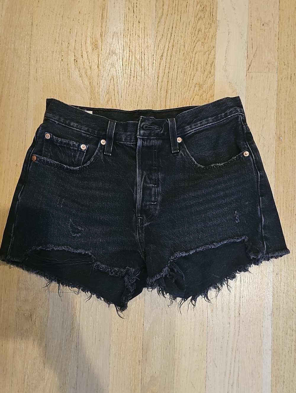 Levi's Black Women's Denim Cut Off Shorts
